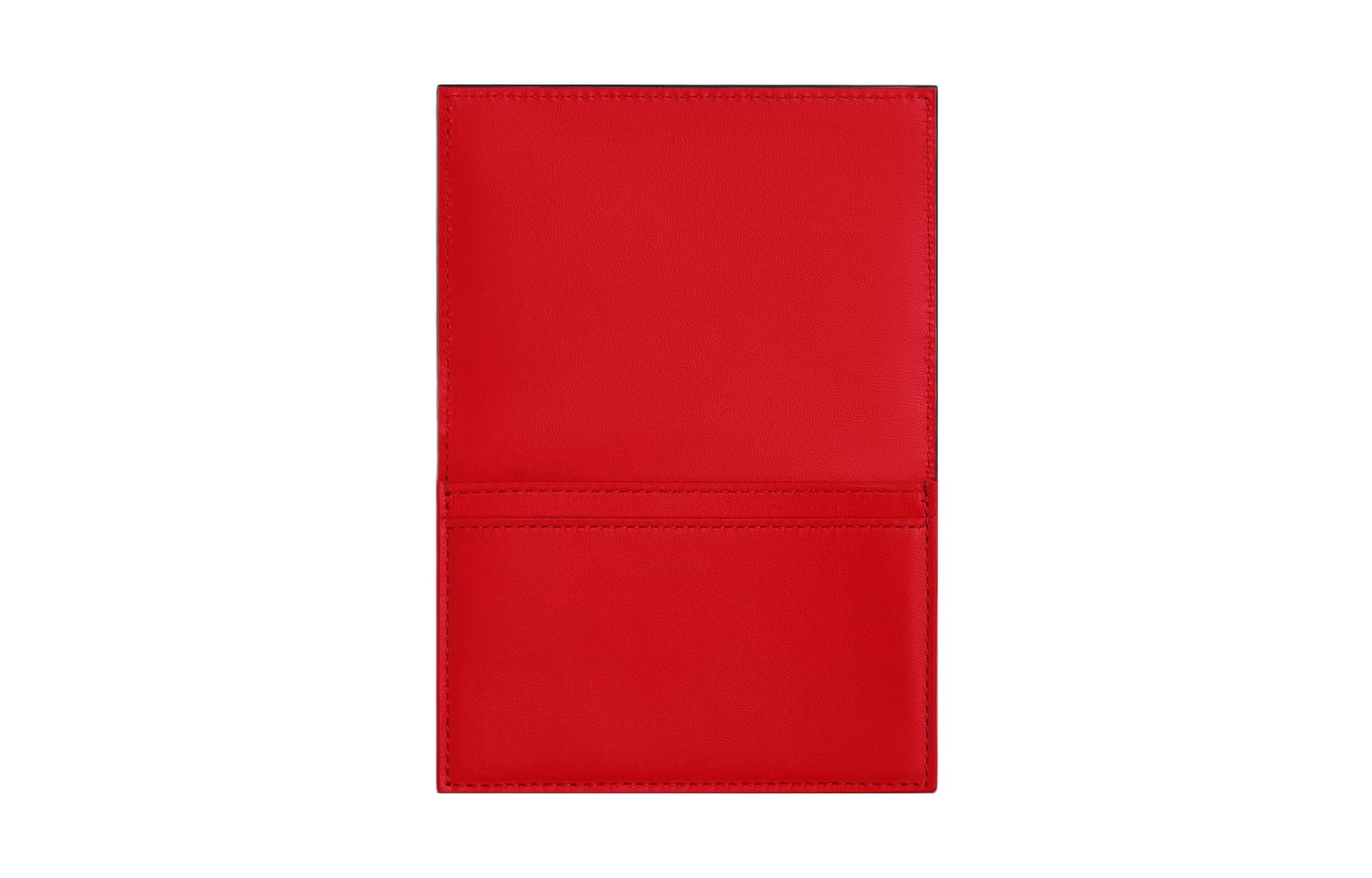 Bottega Veneta Cow Card Holder Black/Red Sand
