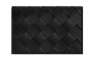Bottega Veneta Cow Card Holder Black/Red Sand