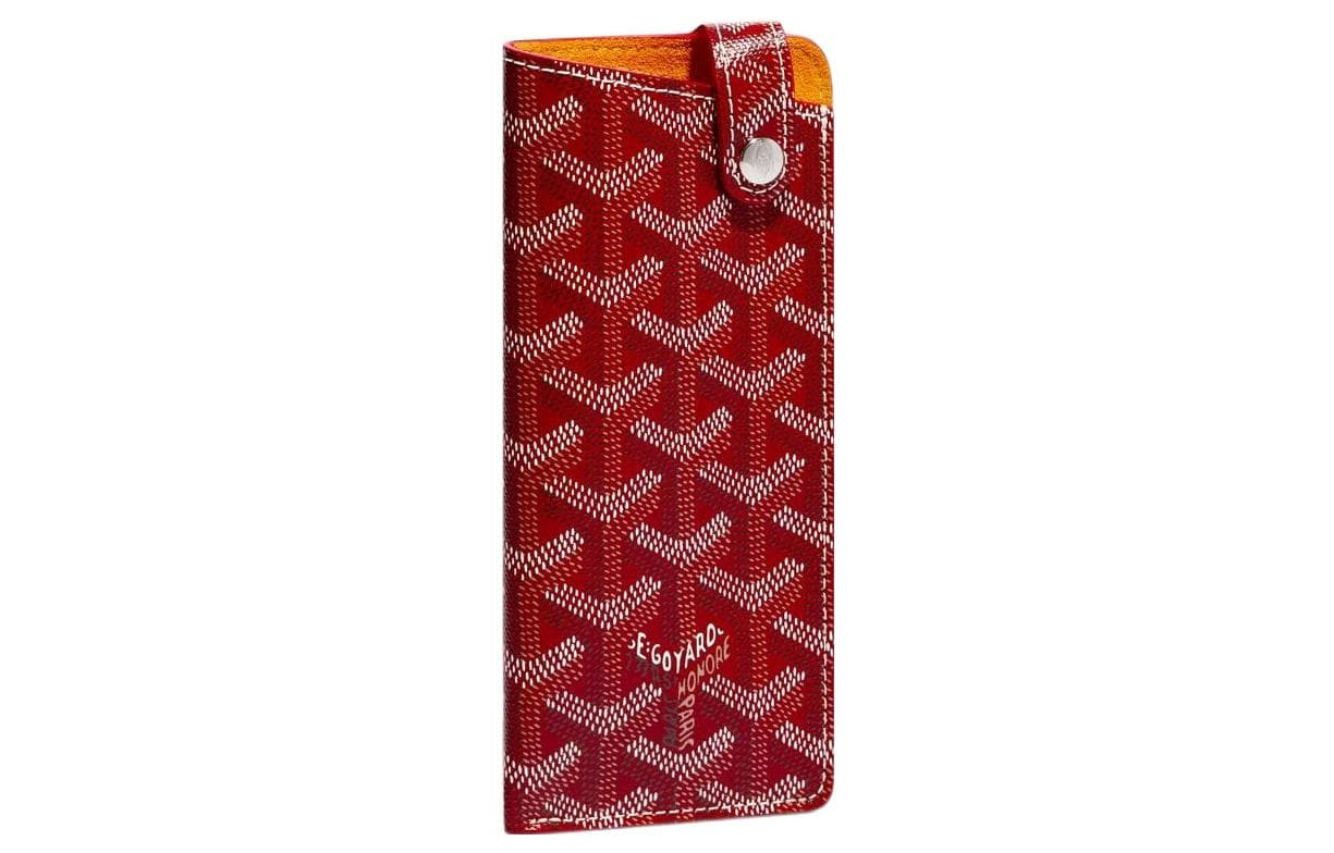 GOYARD Montmartre Canvas With Suede Calfskin Eyeglass Pouch Small Red Basic Set (Bag)