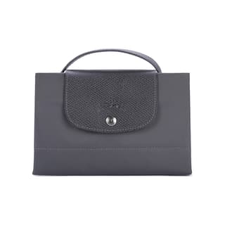 LONGCHAMP Le Pliage Green Recycled Canvas With Trim Canvas Bag, Handbag, Briefcase Small Graphite Gray