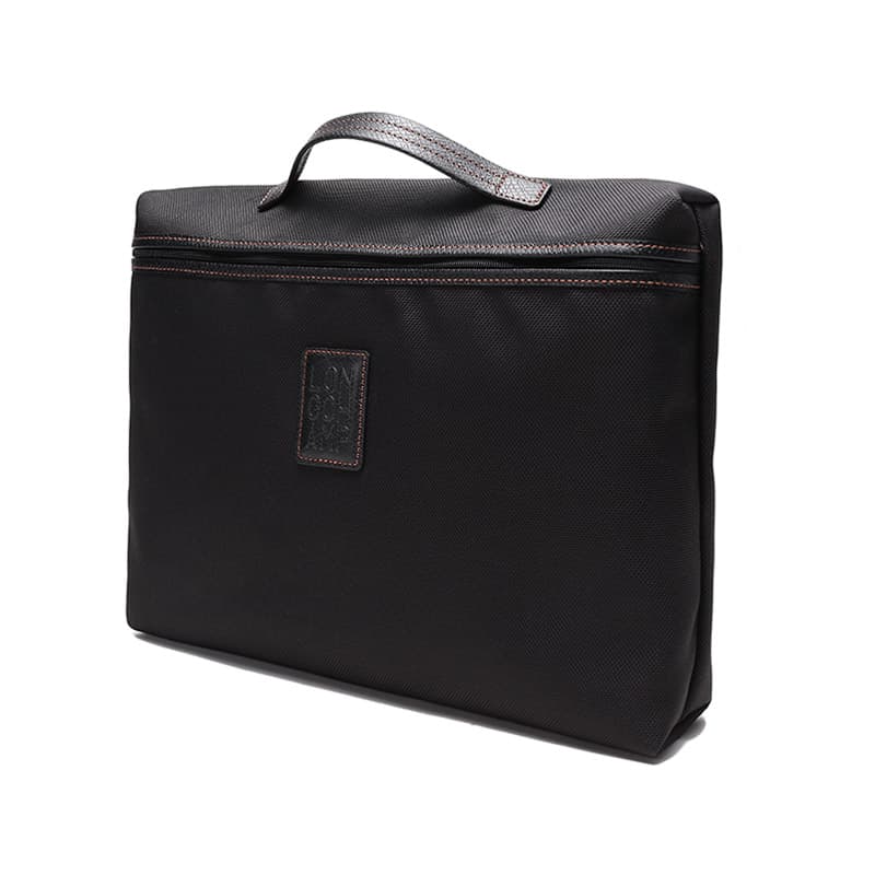LONGCHAMP Boxford Fabric Clutch Briefcase Black