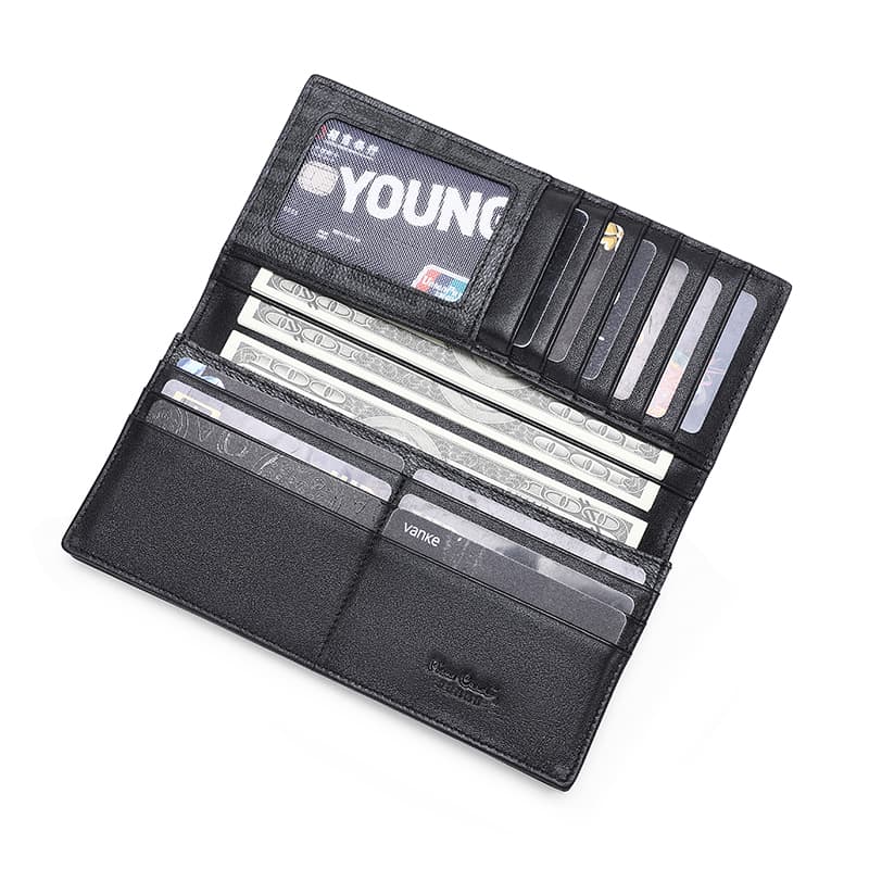PIERRE CARDIN PVC Cow Clutch Business Suit Wallet Regular Black Gray/Coffee