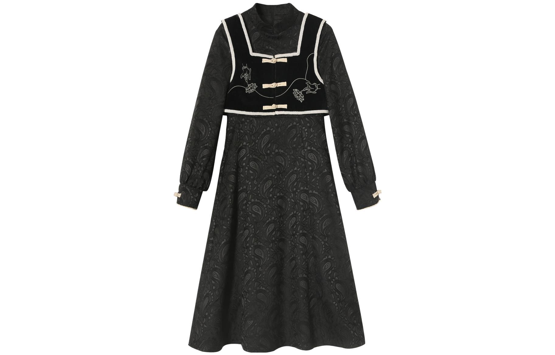 JK&JS Two Piece Skirt Sets Stand Collar Moderate Long