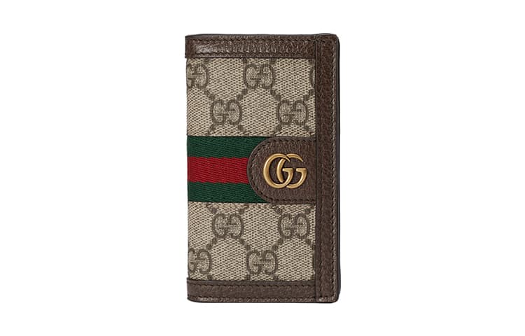 GUCCI Canvas With Trim Card Holder Beige/Ebony Gift Set(Basic Set+Box+Shopping Bag)