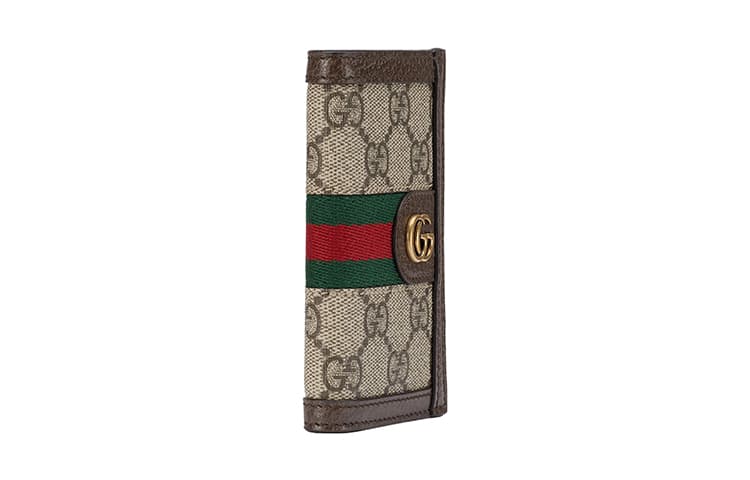 GUCCI Canvas With Trim Card Holder Beige/Ebony