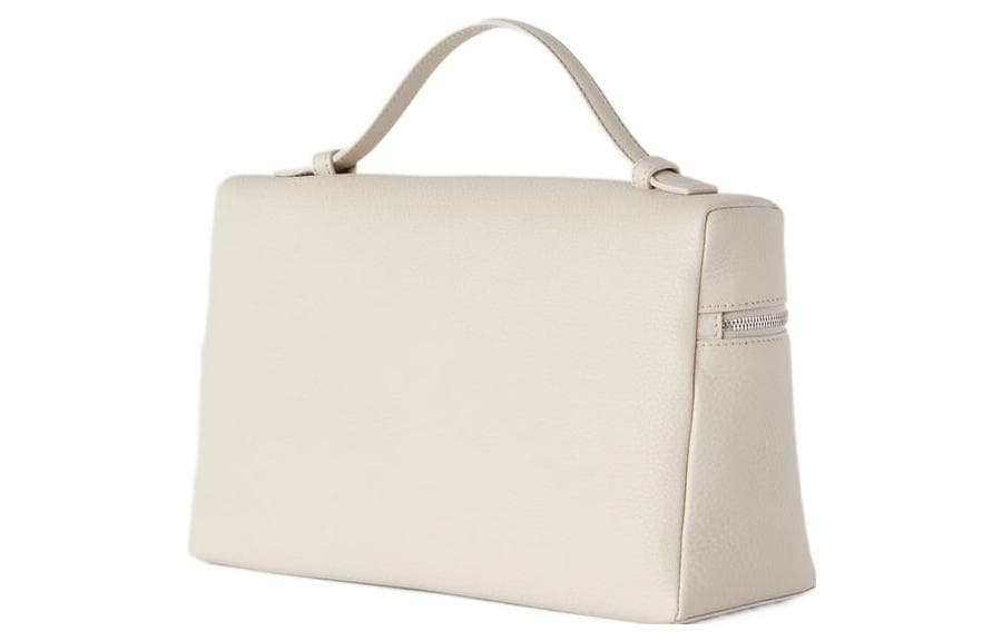 Loro Piana ExtraPocket Makeup Bag Small Square Bag Handbag, Shoulder Bag Regular Light Lime White