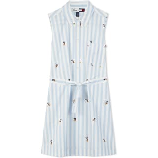 Tommy Hilfiger X Disney Tommy Hilfiger X DISNEY Sleeveless Light Blue White Stripes C1O Pointed Collar Moderate Mid Length