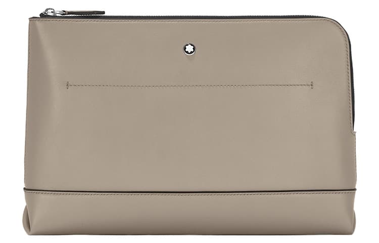 MONTBLANC Cow One Shoulder Crossbody Storage Bag Clutch Earth Gray Basic Set (Bag+Dust Bag)