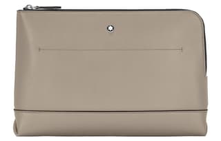MONTBLANC Cow One Shoulder Crossbody Storage Bag Clutch Earth Gray