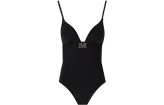 MaxMara Logo Plaque Stretched Swimsuit