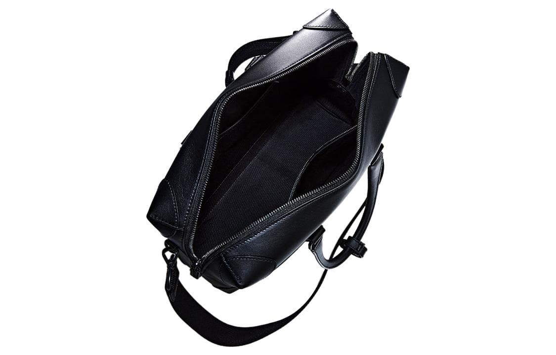 MCM Coated Canvas With Nappa Trim Briefcase, Shoulder Bag, Crossbody Bag, Handbag Medium Black