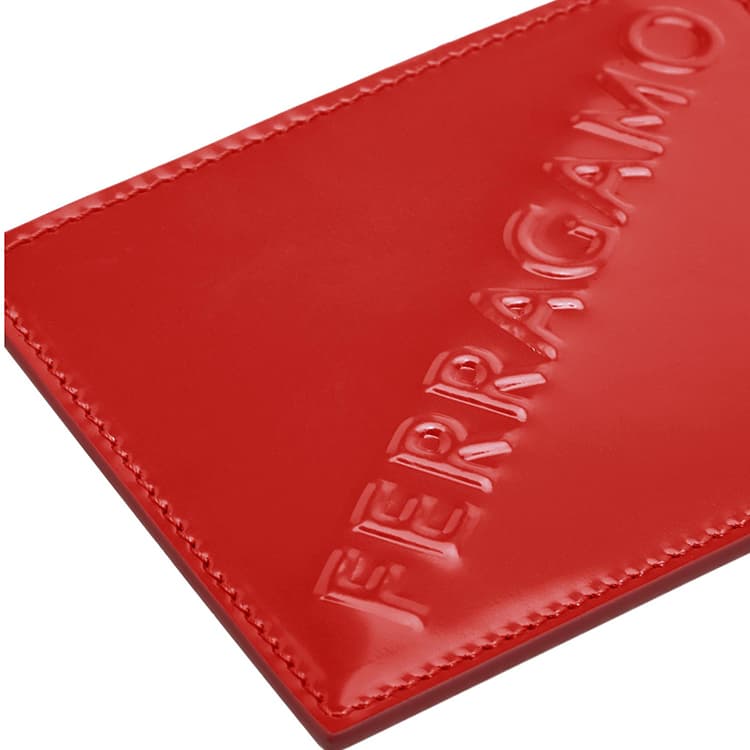 FERRAGAMO Cow Card Holder, Wallet Red