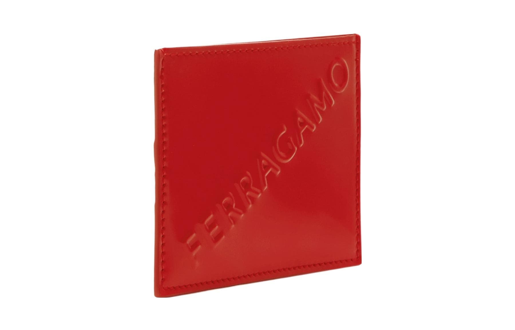 FERRAGAMO Cow Card Holder, Wallet Red