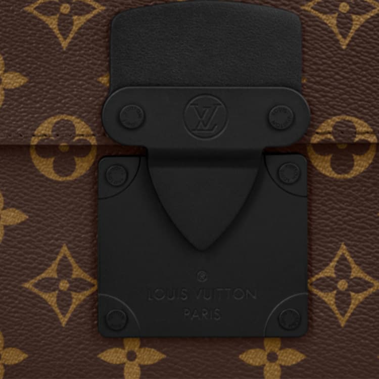 LOUIS VUITTON Coated Canvas Handbag Clutch Brown
