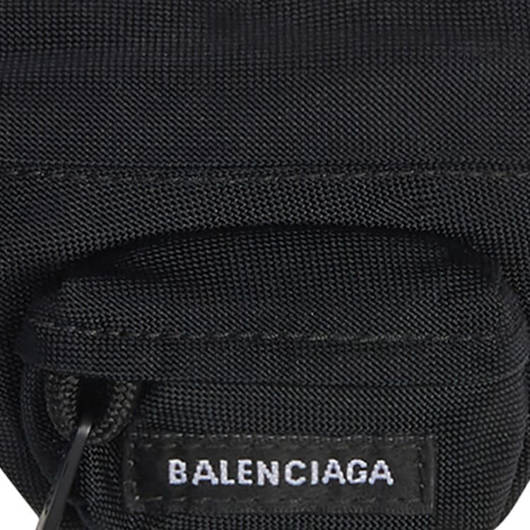 Balenciaga Polyamide Keychain Fanny Pack Key Coin Purse Black