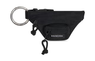 Balenciaga Polyamide Keychain Fanny Pack Key Coin Purse Black
