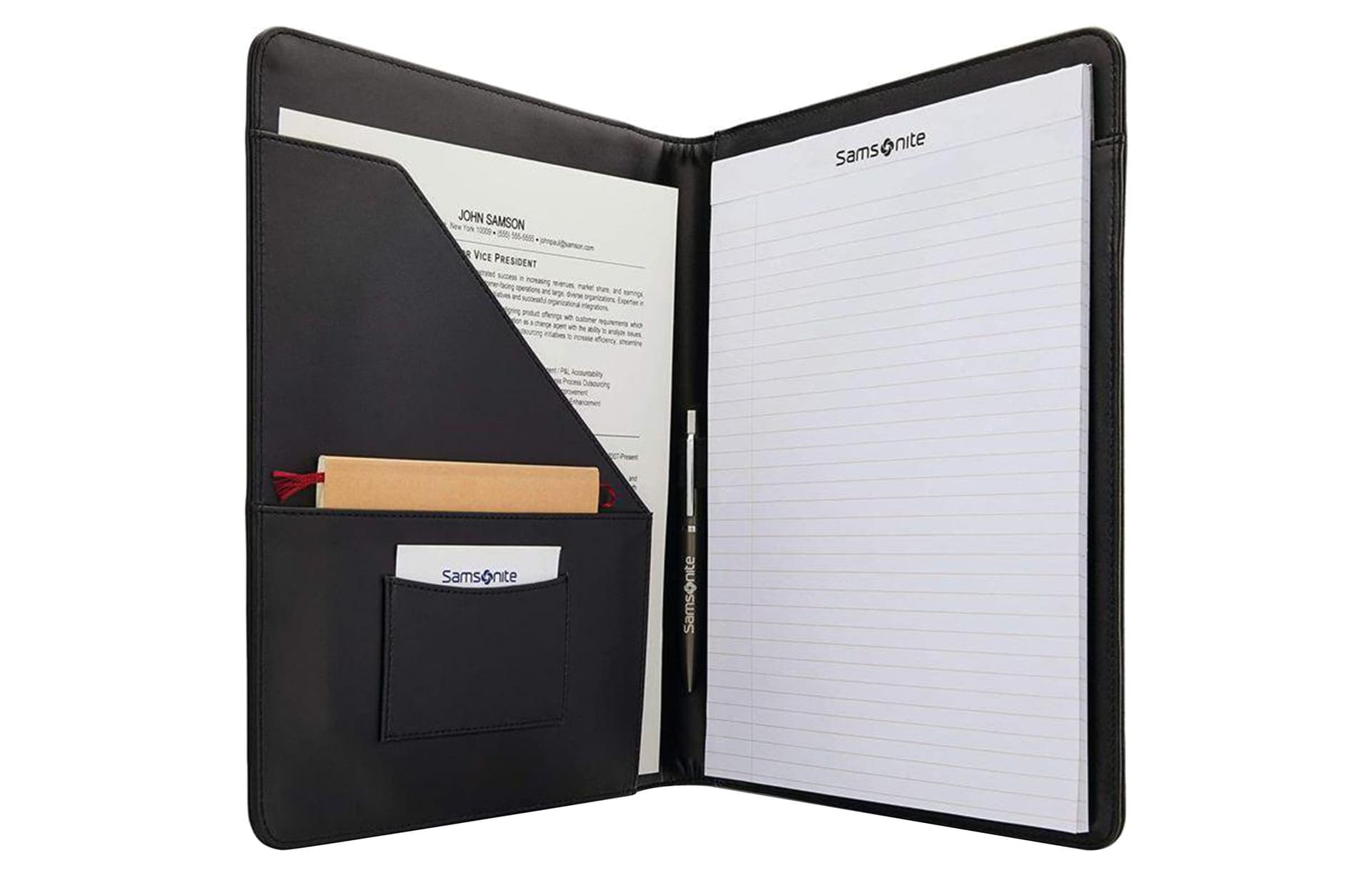 SAMSONITE Nylon Fabric Folder Envelope Clip Clutch Briefcase Black