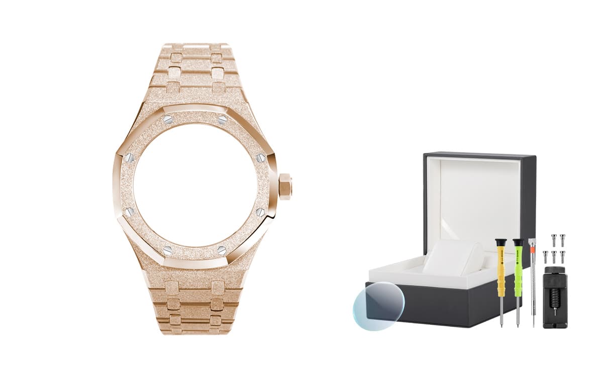 JERALAND Protective Case Casio Stainless Steel Case Material GA 2100 Golden Full Metal Frost Gold