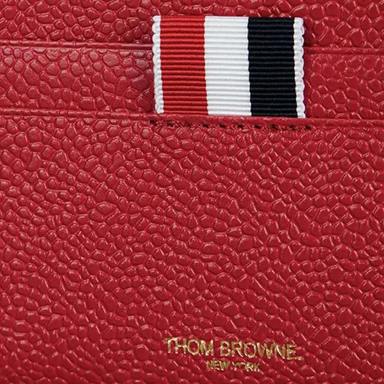 THOM BROWNE· Full grain Calf Card Holder Red