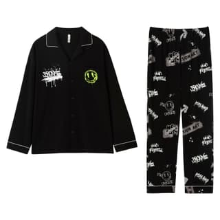 DAMOS·LOVE Spring Fall Season Pajama Set Black