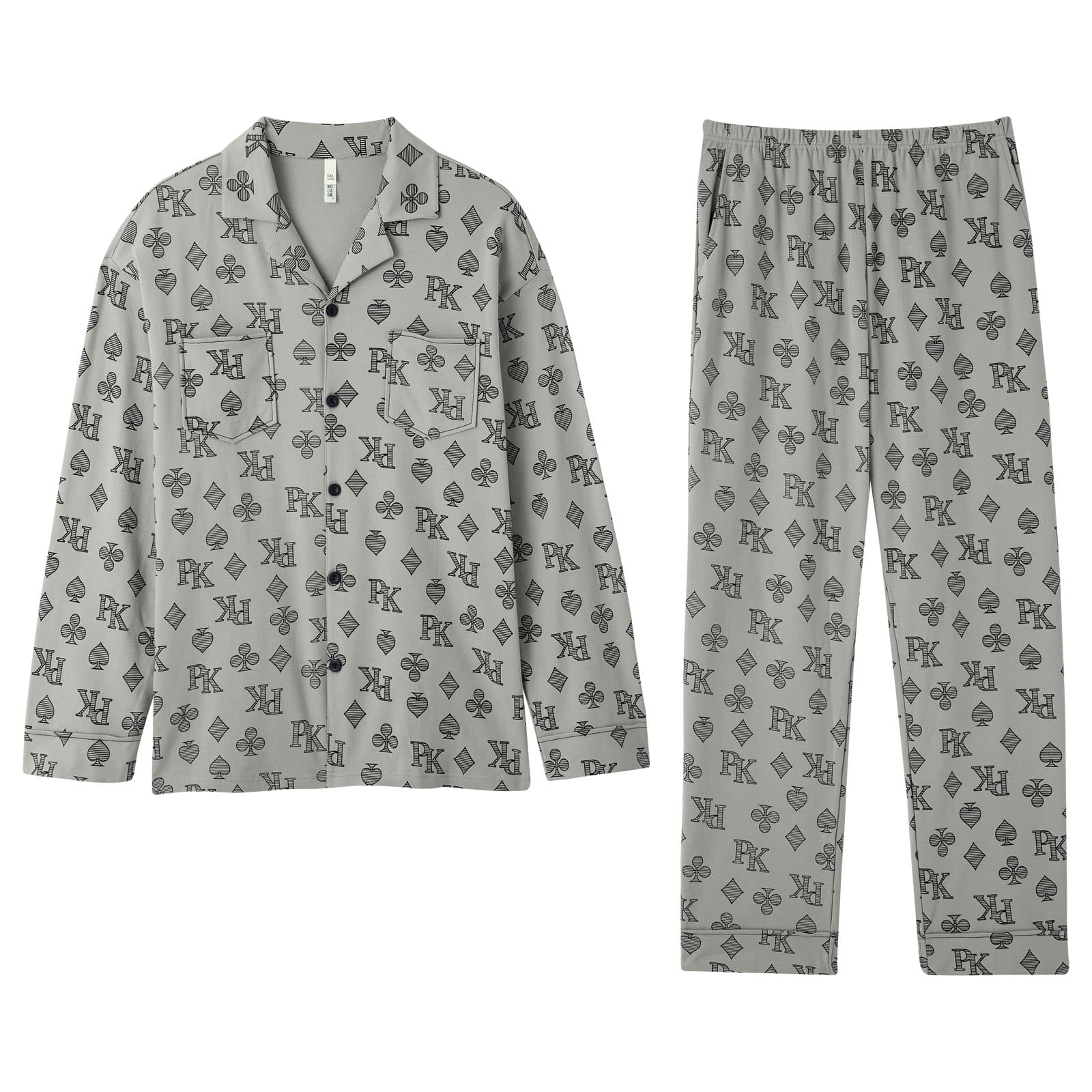 DAMOS·LOVE Spring Fall Season Pajama Set Gray Gray