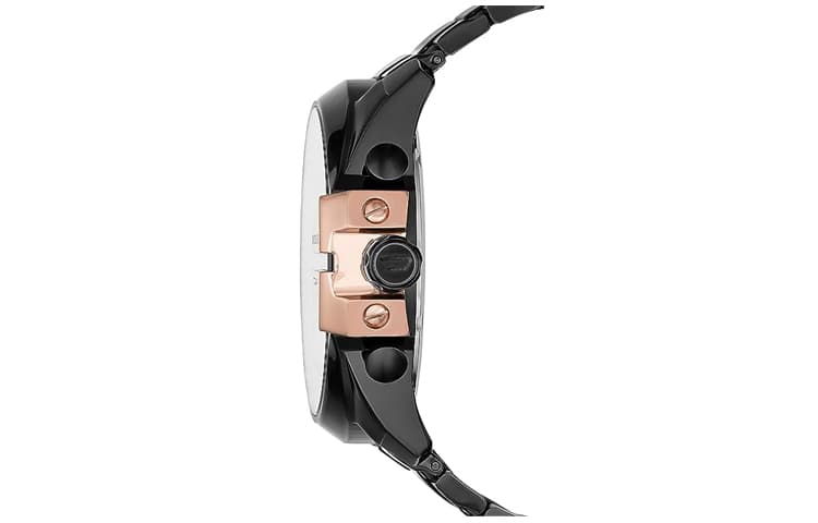 DIESEL Wrist Quartz Movement Stainless Steel Strap 59mm Black Dial ['100', 301050]m Waterproof