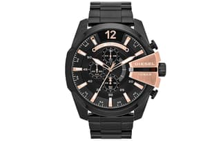 DIESEL Wrist Quartz Movement Stainless Steel Strap 59mm Black Dial ['100', 301050]m Waterproof