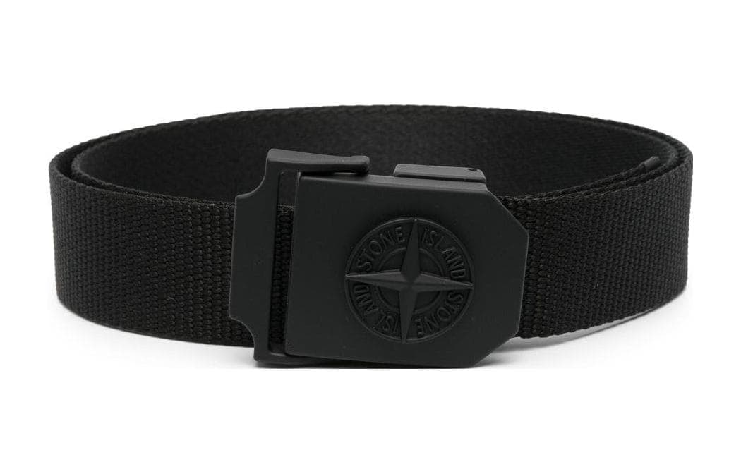 Stone Island logobuckle tape belt Black