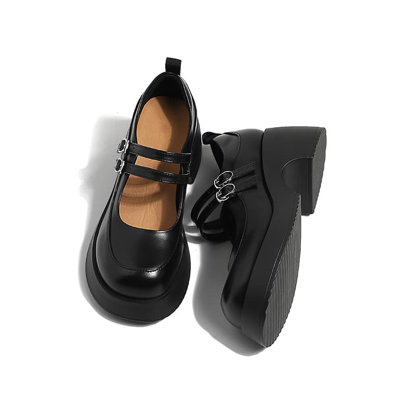 MIS. DANNY Cow Split Chunky Heel 5.5cm