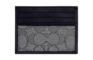 COACH Card Case Fabric With Card Holder Black Gray