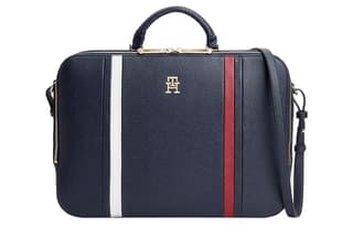 Tommy Hilfiger Polyurethane Handbag, Shoulder Bag, Crossbody Bag, Laptop Bag Regular Space Blue