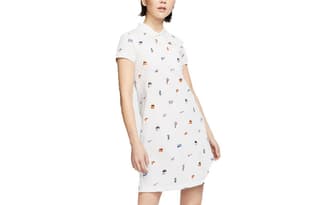 Nike Dri Fit Short Sleeved White/Gemstone Orange Lapel Moderate Short