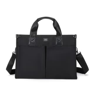 SEPTWOLVES Fabric+Artificial Briefcase, Shoulder Bag, Laptop Bag Medium Black