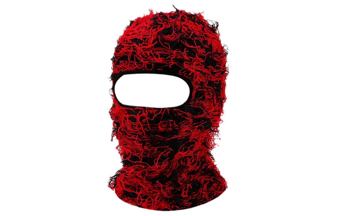 Red Black Quirky Face Masks with Headband
