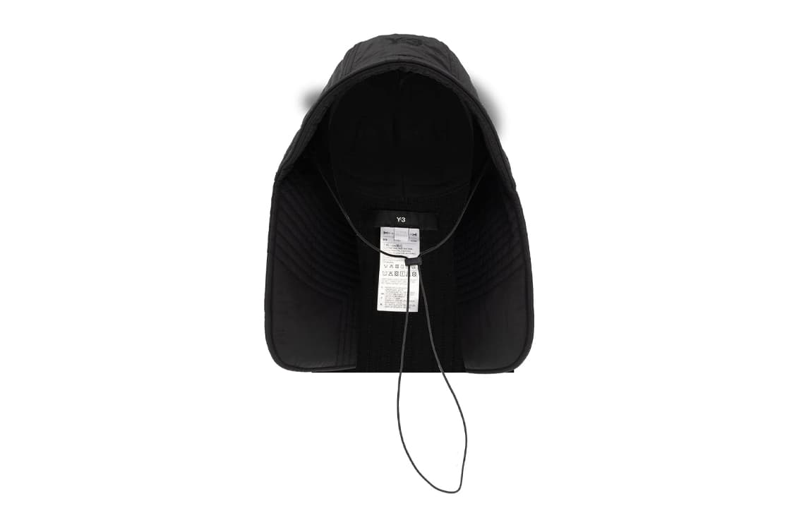 Y 3 Logo Embroidered Drawstring Cap Black