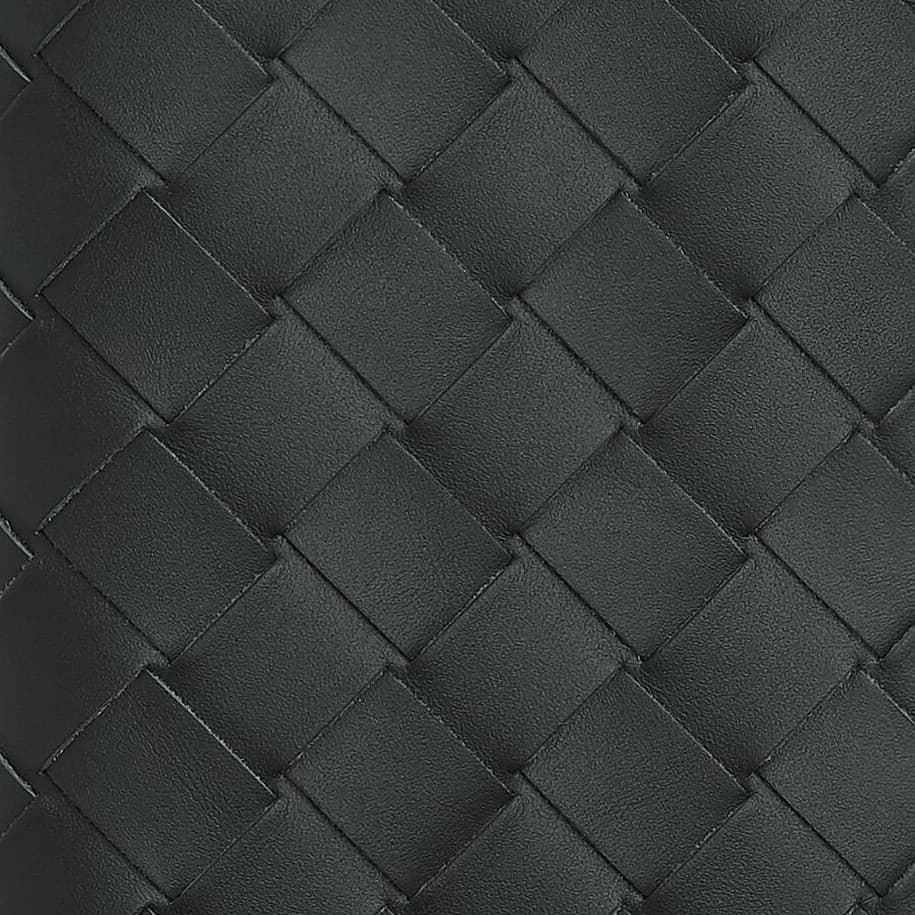 Bottega Veneta Calfskin Passport Holder Stone Gray & Deep Sea Blue