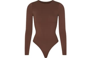 Skims ESSENTIAL CREW NECK LONG SLEEVE BODYSUIT Jumpsuit COCOA/Cocoa