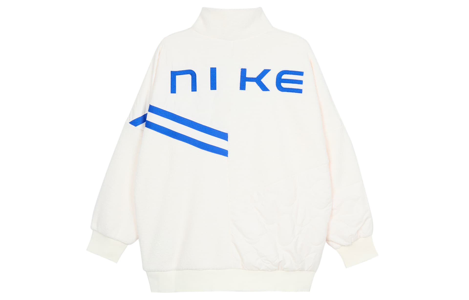 Nike Velvet Jackets Light Ivory White Stand Collar Moderate
