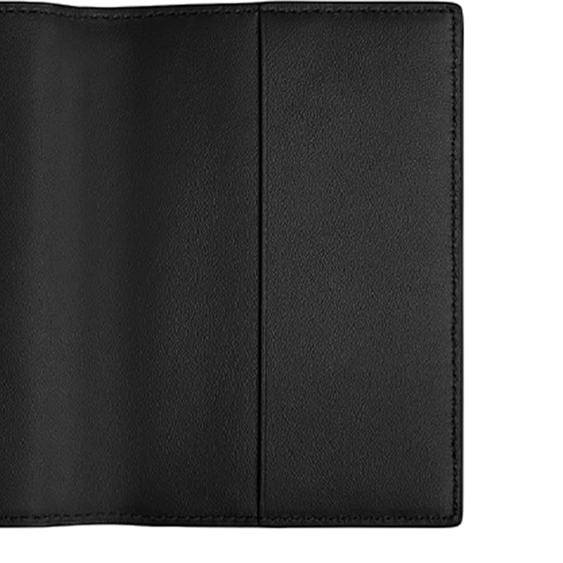 Bottega Veneta Cow Passport Holder Black
