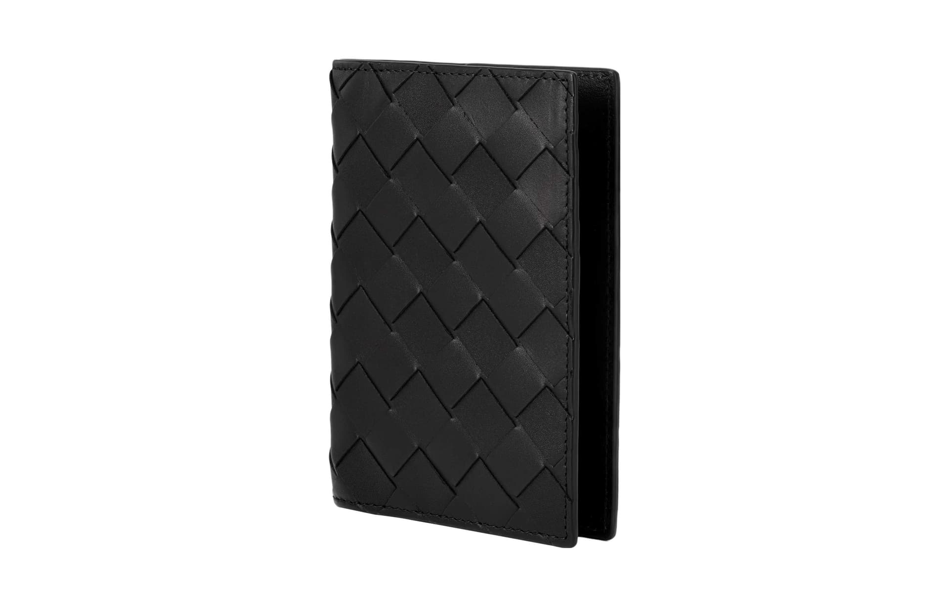 Bottega Veneta Cow Passport Holder Black