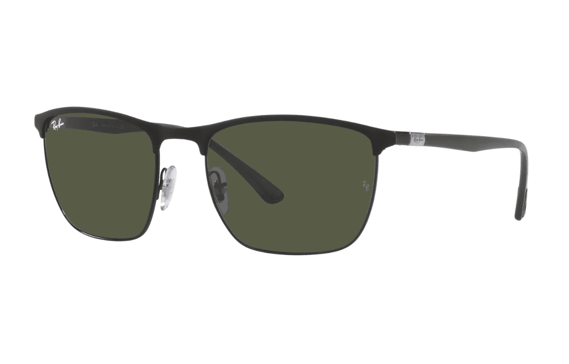 RayBan Metal Square Sunglasses Black Black