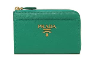 PRADA Saffiano Wallet Key Pouch Green