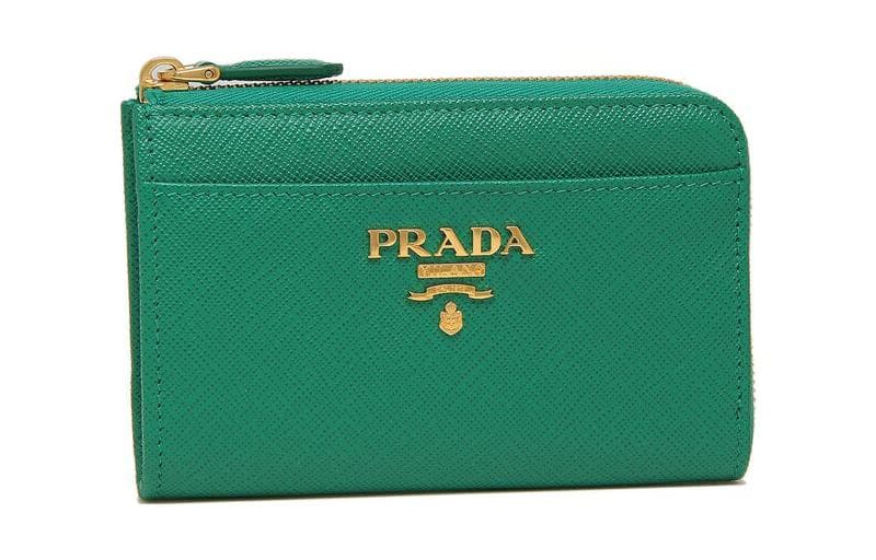 PRADA Saffiano Wallet Key Pouch Green