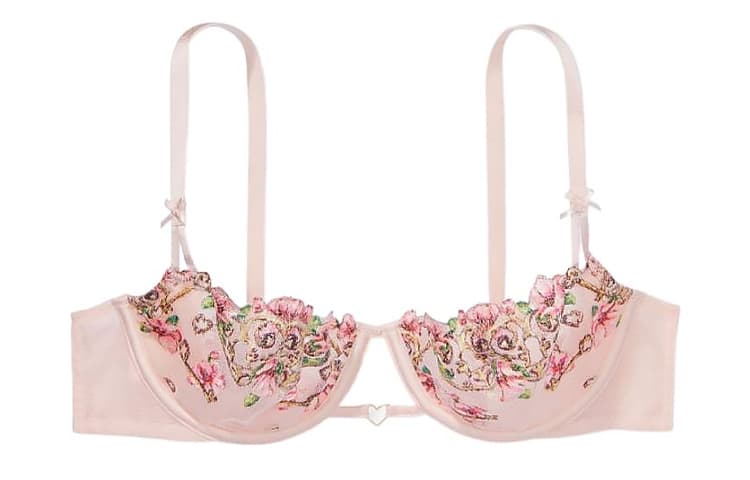 Victoria's Secret Bra Light Pink Floral Embroidery Light Pink Floral Embroidery