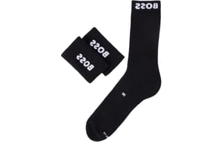 HUGO BOSS Logo Trimmed Regular Length Wristbands Gift Set Sets 1 Pack Black