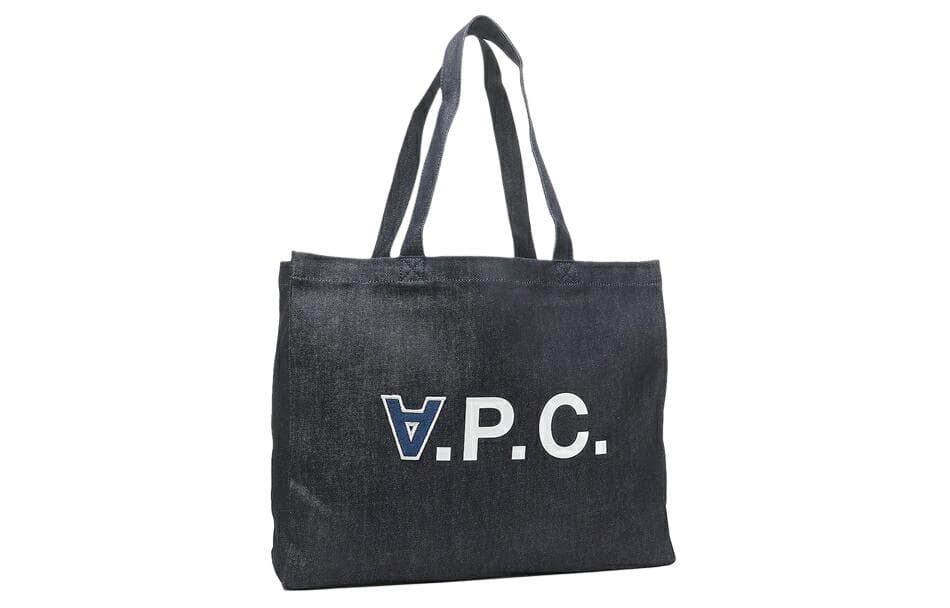 A.P.C Polyurethane Tote Bag, Shopping Bag, Handbag Blue