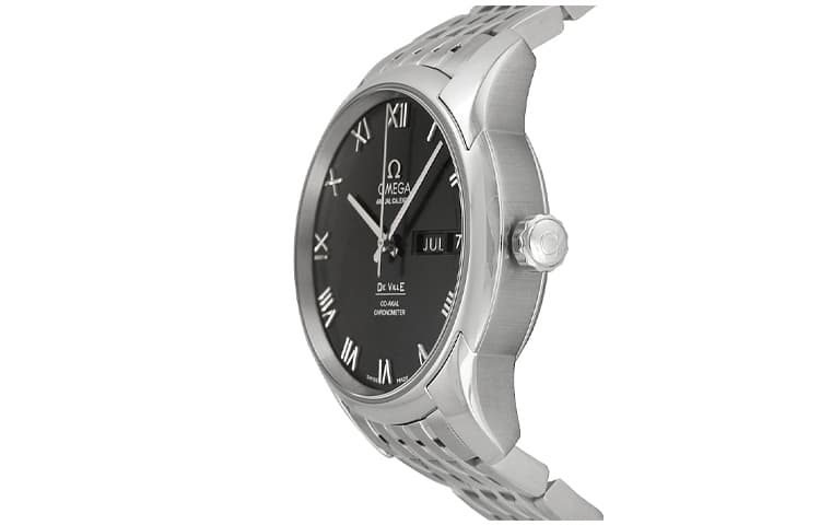 OMEGA 41 Automatic Mechanical Movement 100m Waterproof Watch 41mm Black Dial Stainless Steel Case