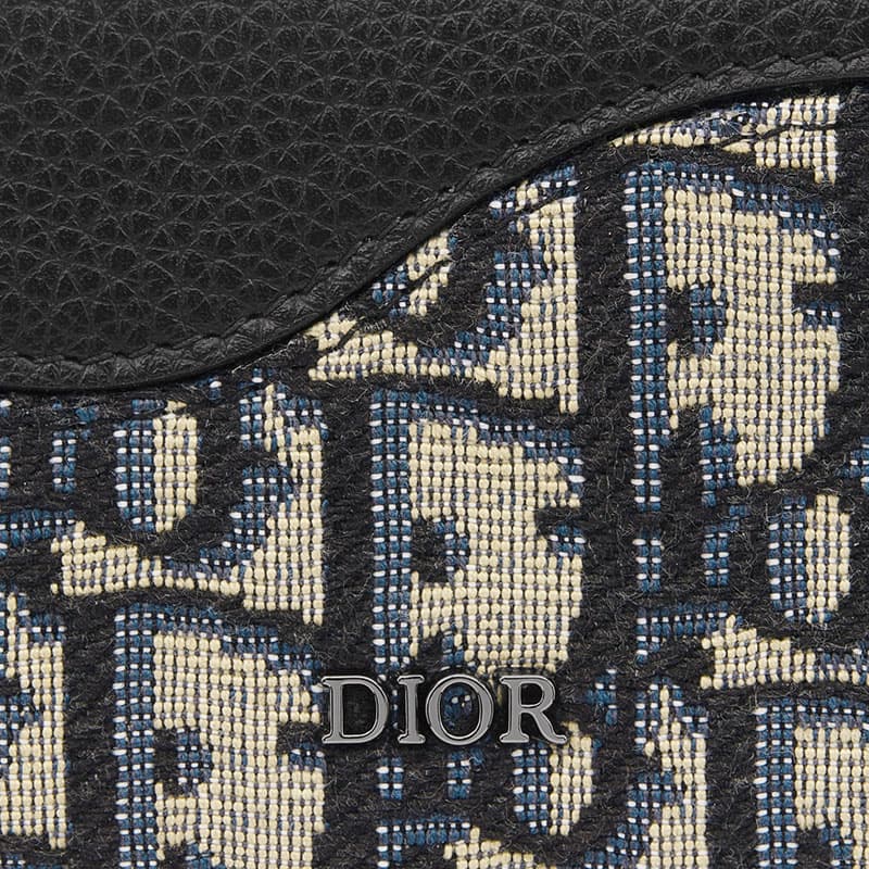 DIOR Grained Calfskin Card Holder Beige & Black
