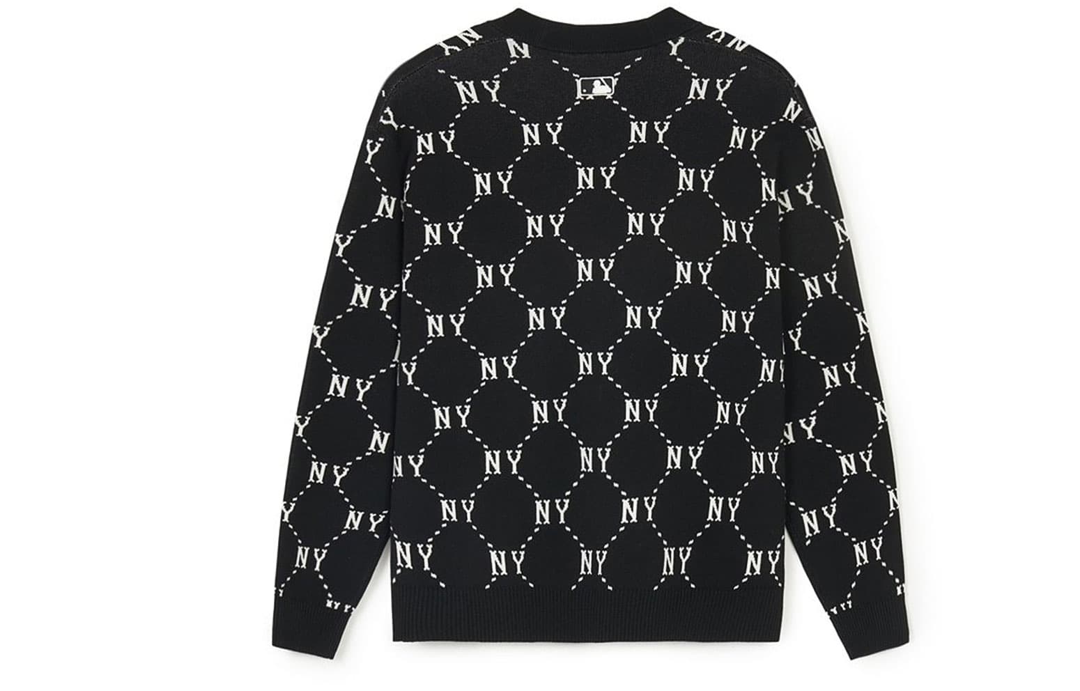 MLB Knitwear Black Vneck Moderate Cardigan