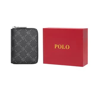 POLO PVC Coin Purse Trunk Bag Card Holder Small Dark Gray